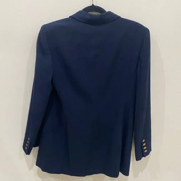 Vintage Ralph Lauren Navy Wool Blazer - Picture 5 of 9